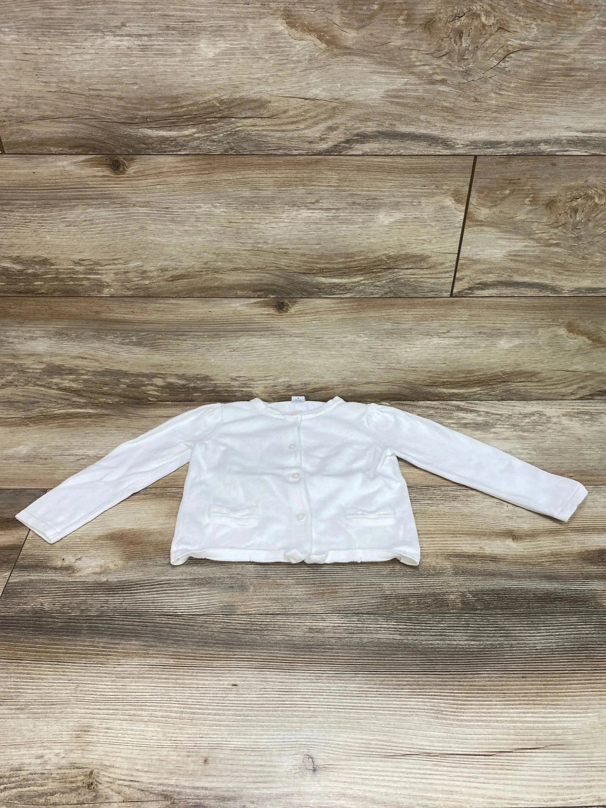 Janie and Jack Bow Pocket Cardigan White sz 3T