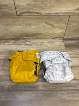 La Petite Ourse All-in-One Reusable Cloth Diapers with Boosters Yellow 2pk