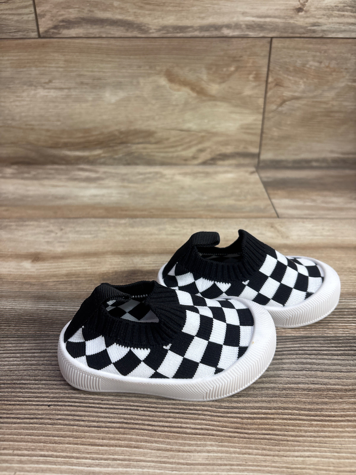 Bacsac Checkered Slip On Sock Shoes White sz 5c