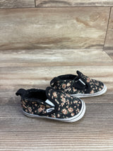 Vans Slip On V Crib Shoes Floral Black sz 4c