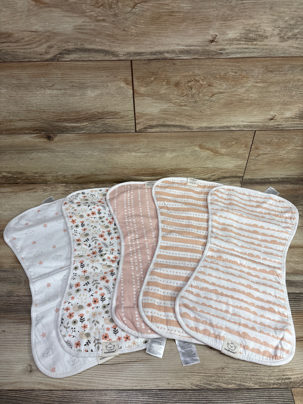 KeaBabies Urban Burp Cloths 5pk in Sweet Charm Pink