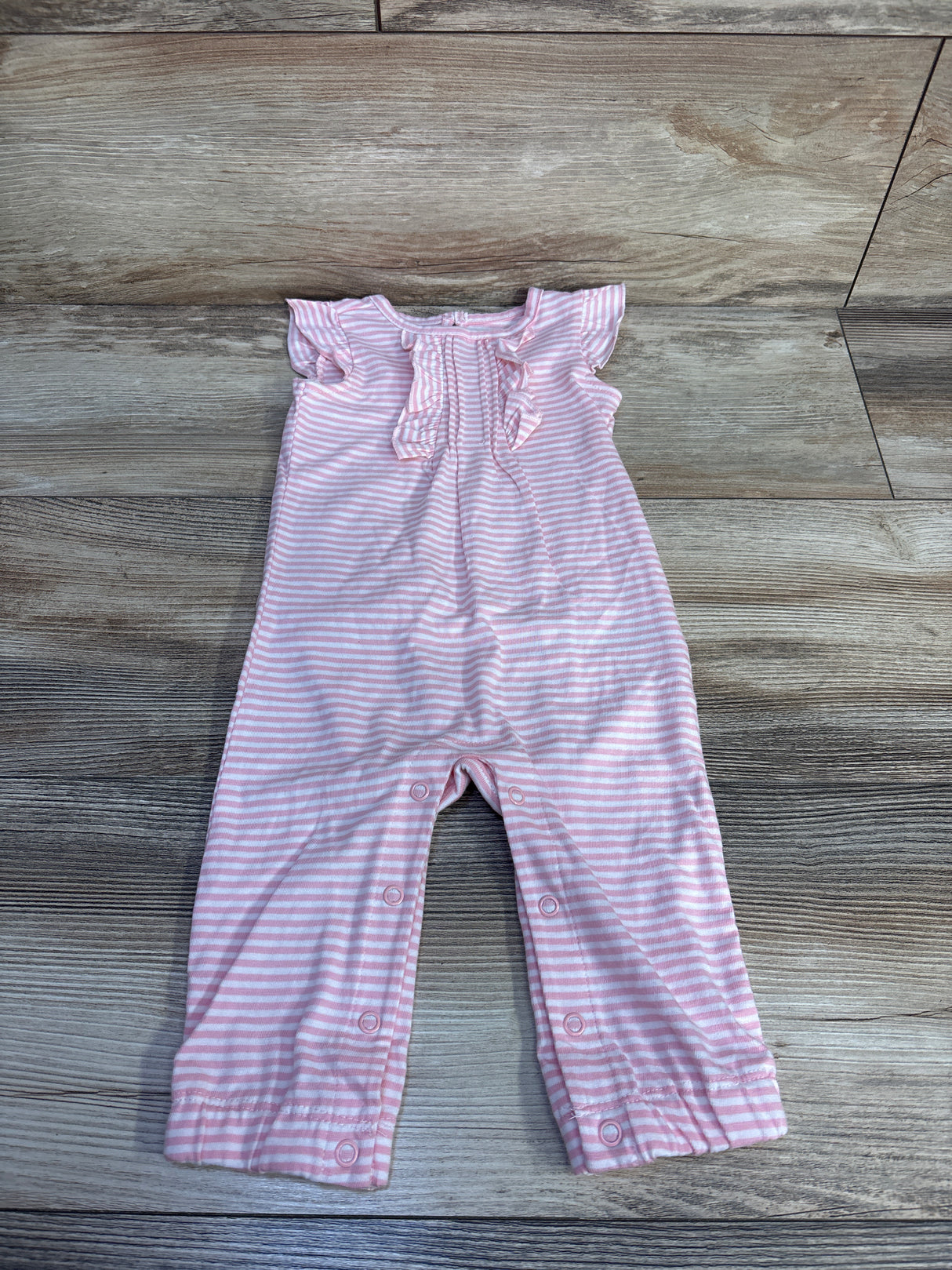 Simple Joys Striped Ruffle Jumpsuit Pink sz 3-6m