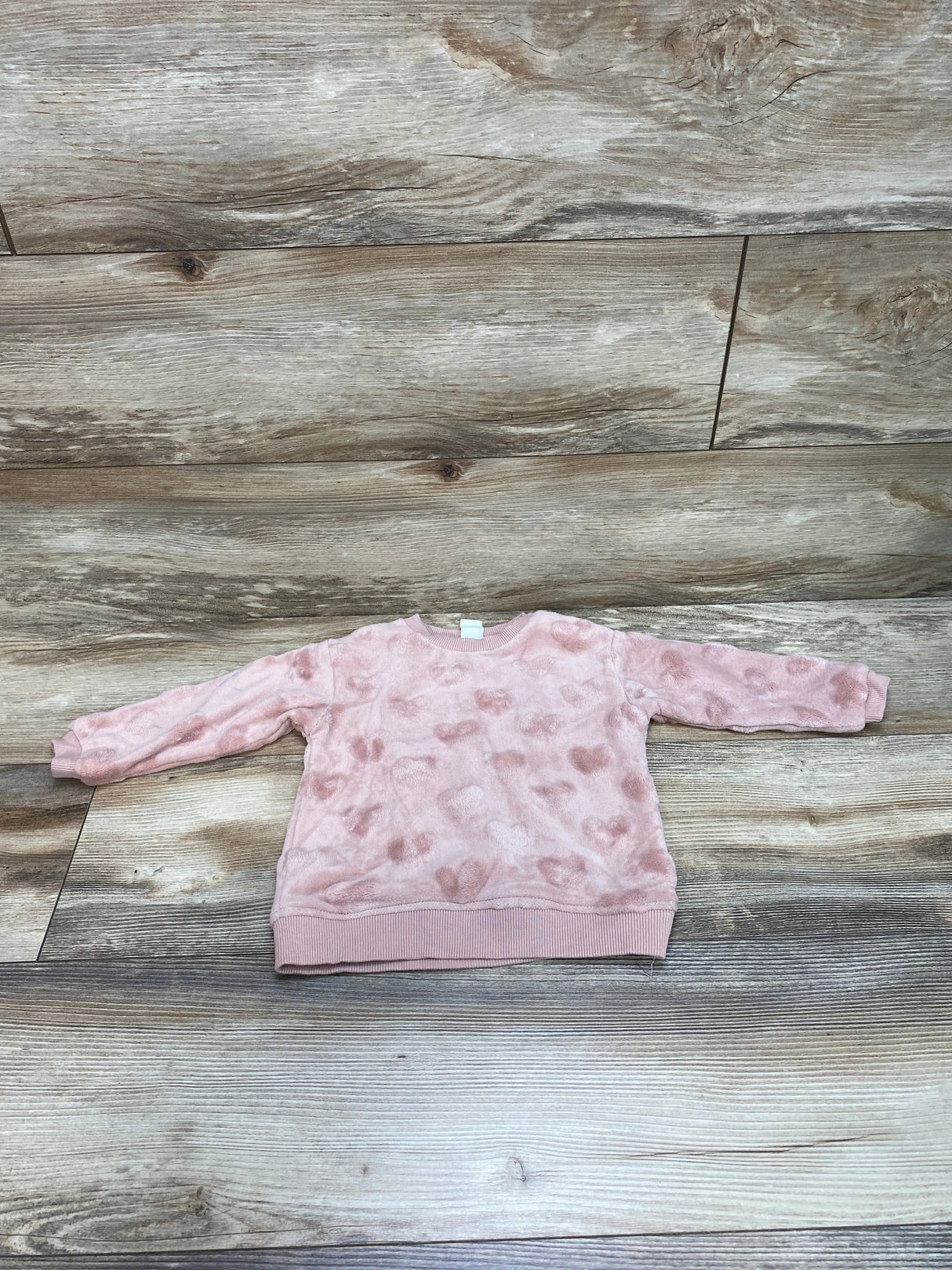 H&M Plush Hearts Sweatshirt Pink sz 18m