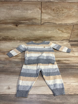 Baby Gap 2pc CashSoft Striped Sweater Outfit Set Grey sz 6-12m