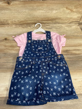 NWOT DKNY 2pc Shirt & Shortall Set Pink sz 2T