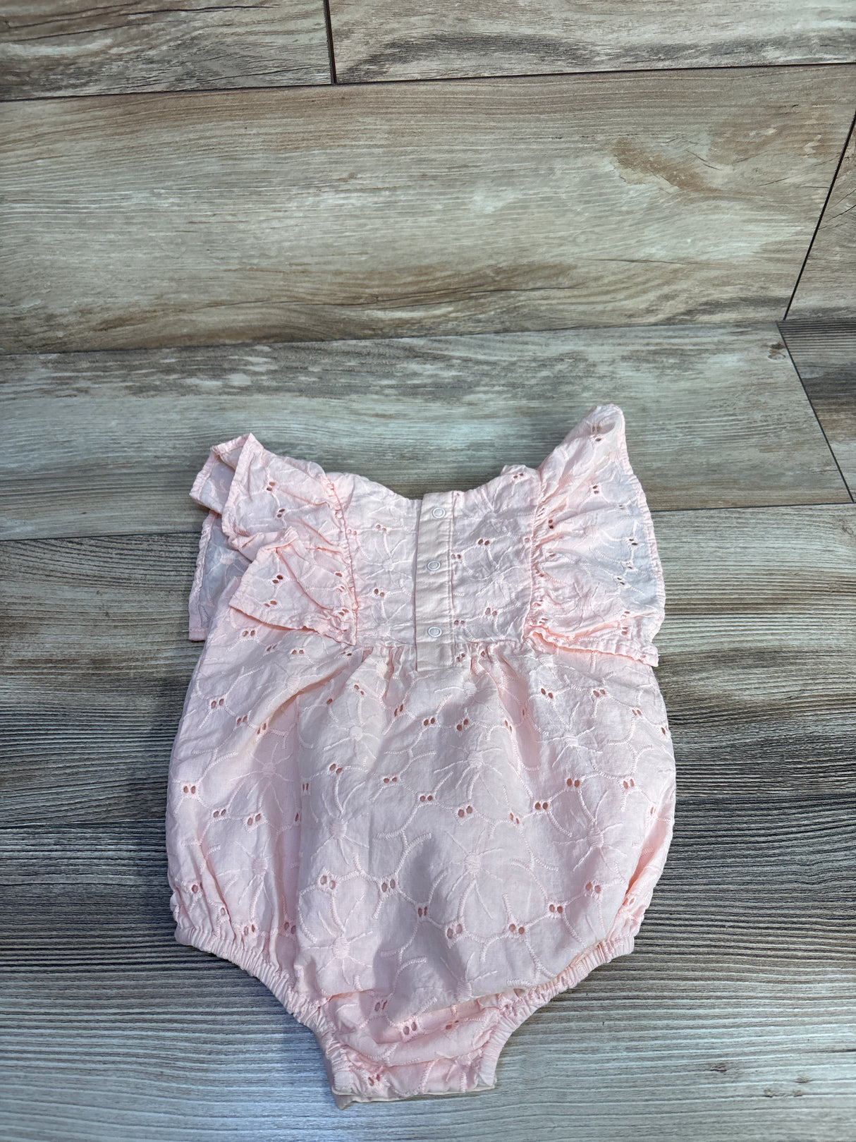 Cat & Jack Eyelet Bubble Romper Blush sz 3-6m