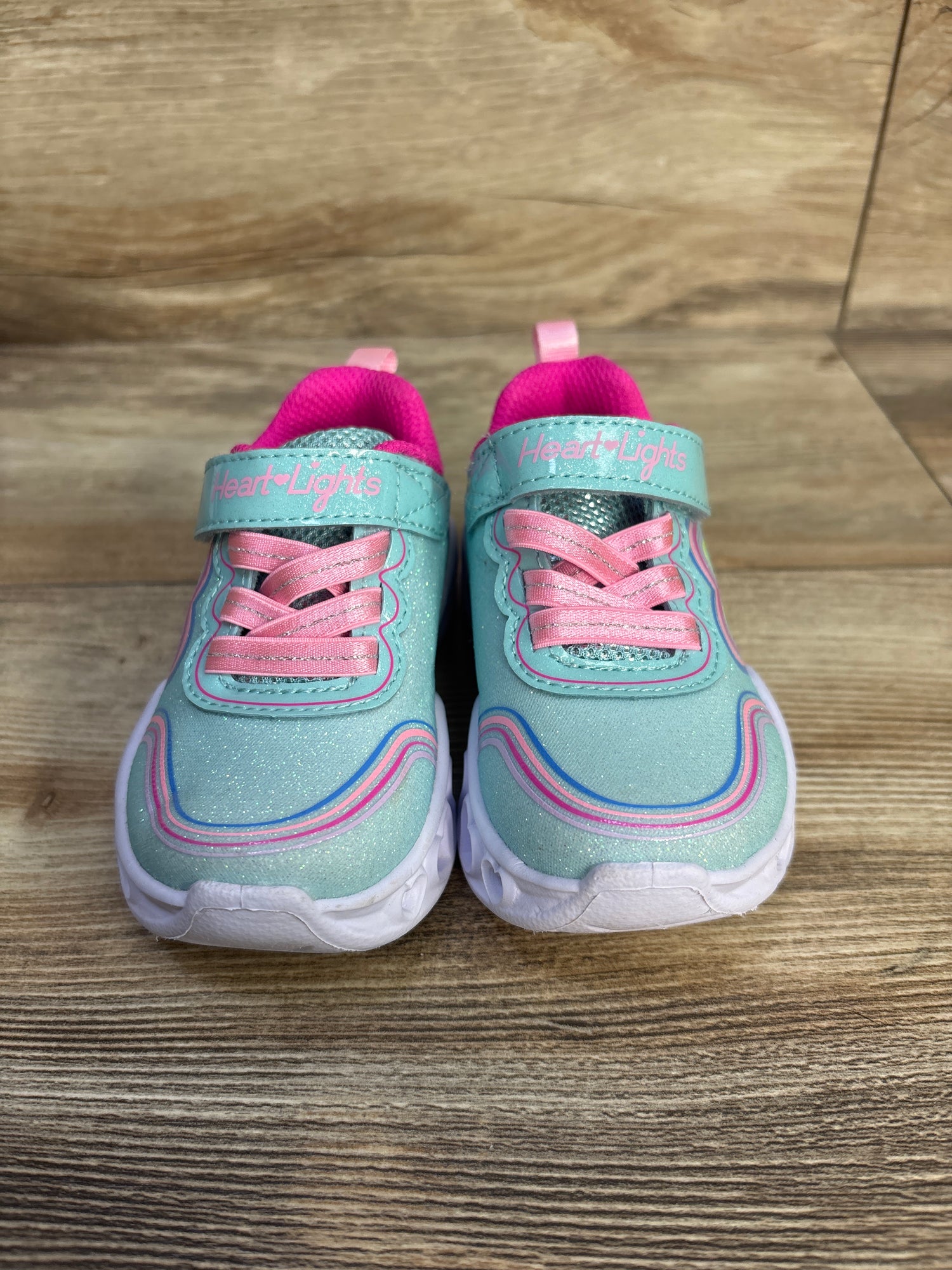 Sketchers Heart Light Up Retro Sneakers Blue sz 5c