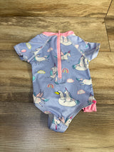 Wippette 1pc Unicorn Rash Guard Swimsuit Purple sz 9m