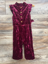 NEW OshKosh Velvet Sparkle Jumpsuit Hot Pink sz 18m