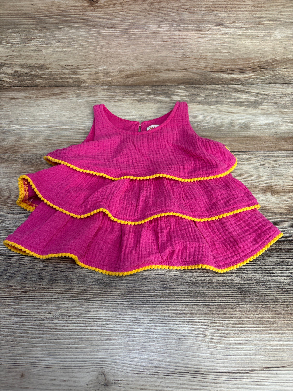 Cat & Jack Tiered Top Pink sz 18m
