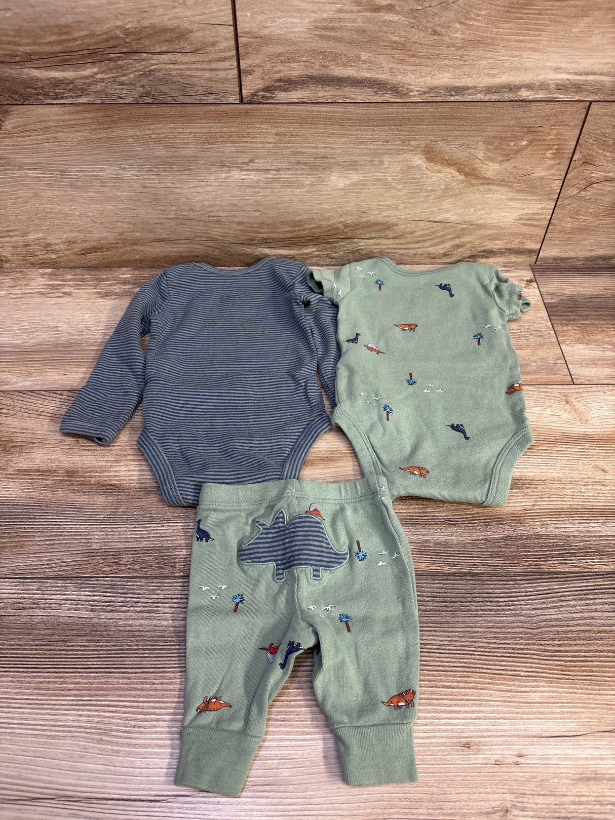 Carter's 3pc Bodysuit & Pant Set Green sz Newborn