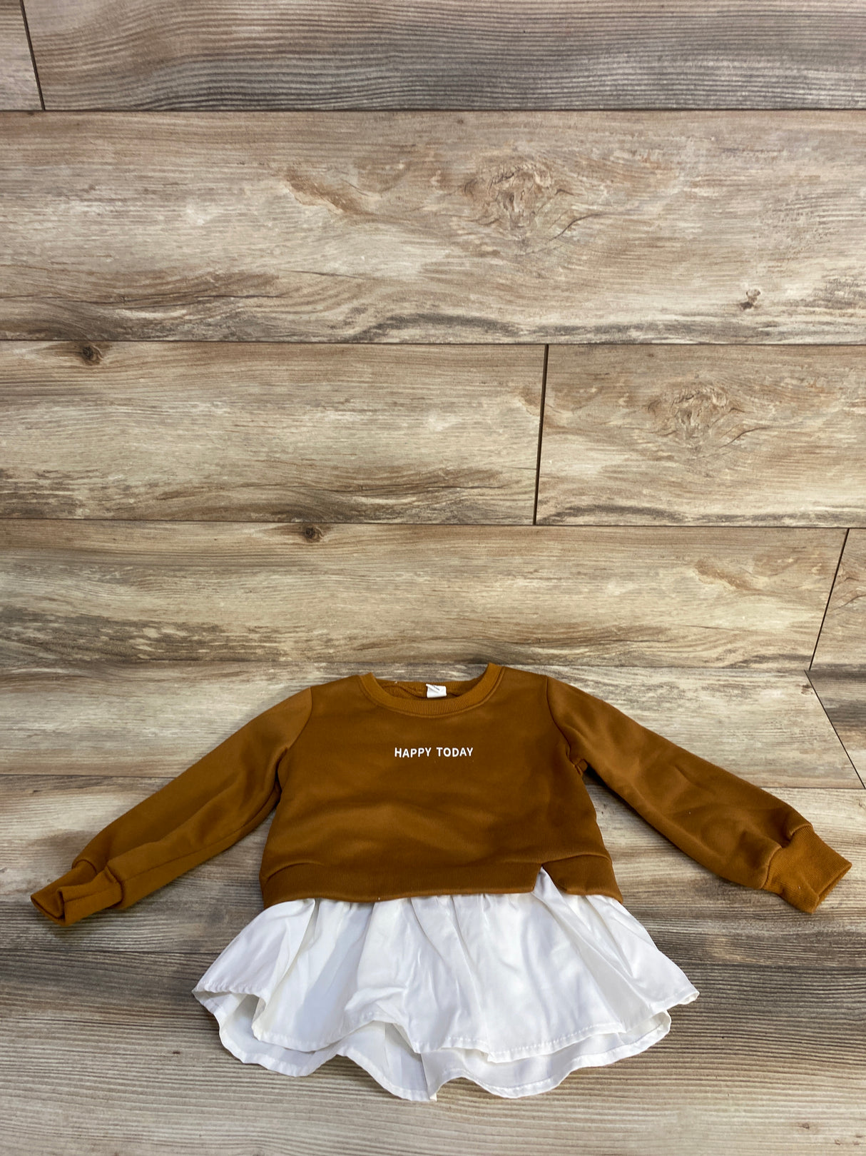 Shein Pull Over Peplum Sweatshirt Bronze sz 4T