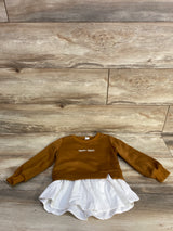 Shein Pull Over Peplum Sweatshirt Bronze sz 4T