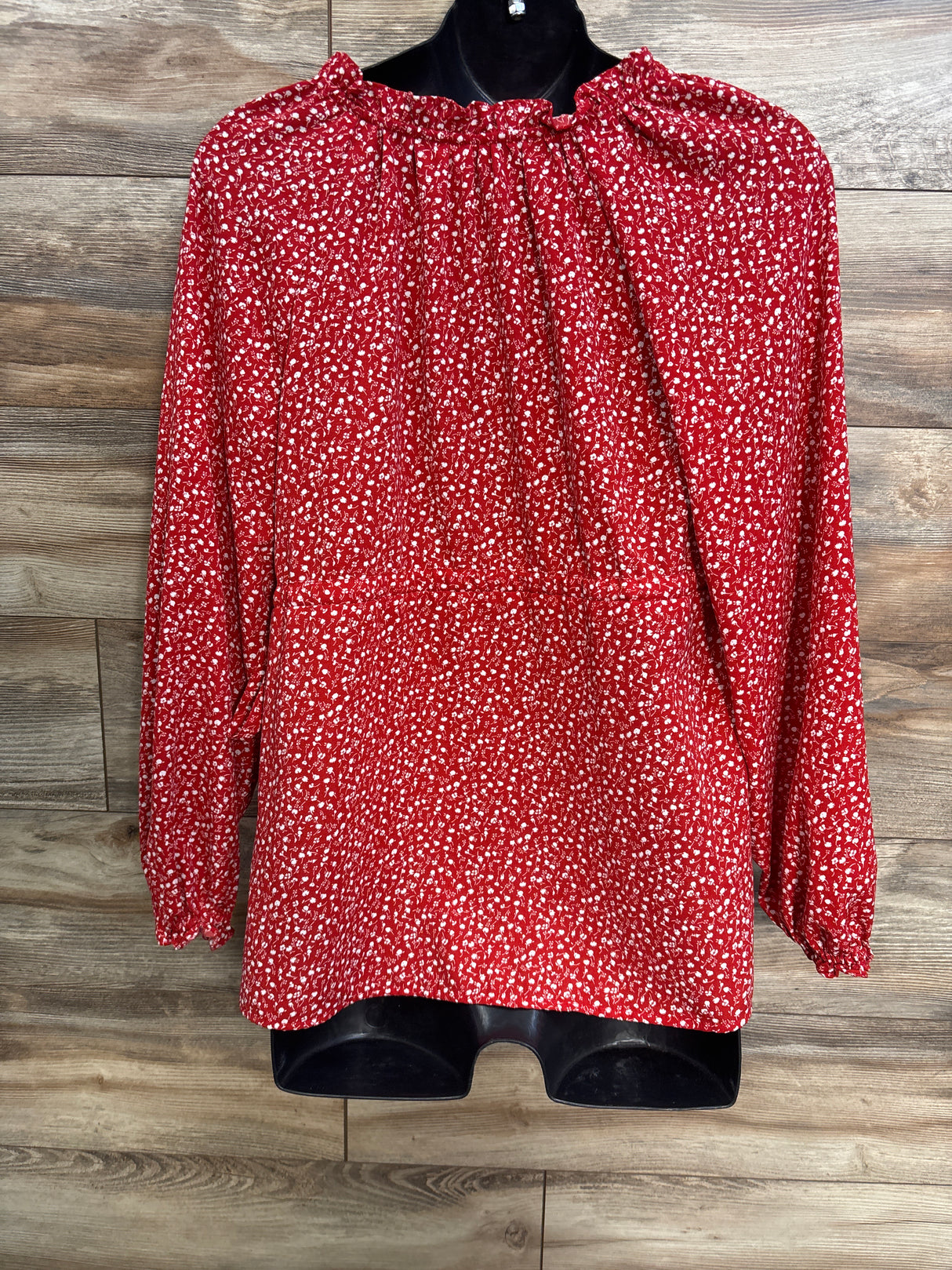 Isabel Maternity Tie Waist Long Sleeve Top Red sz Large