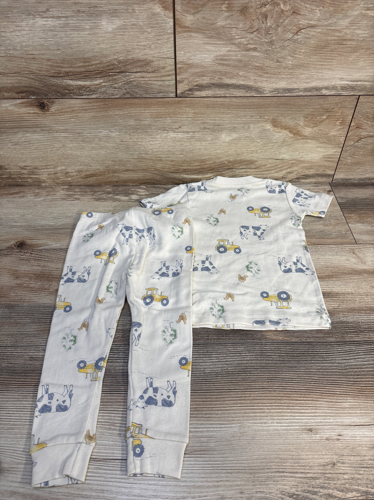 NEW Child Of Mine 2pc Farm Print Pajama Set Beige sz 18m