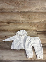Carter's 2pc Terry Cloth Full Zip Hoodie & Pants White sz 6m