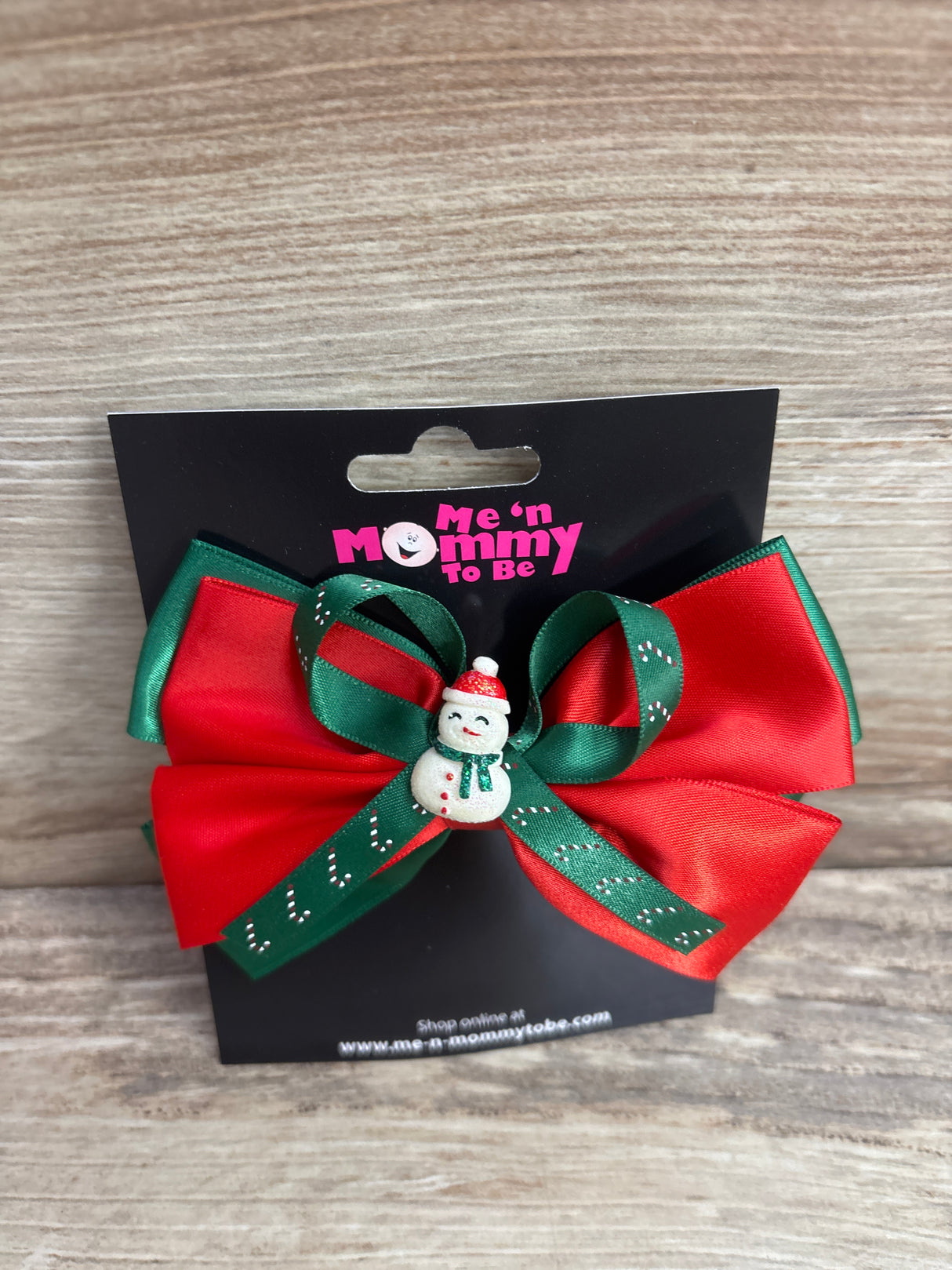 NEW Large Double-Layer Hair Bow w/ Snowman Applique