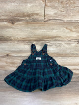 OshKosh Plaid Overall Dress Green sz 6m