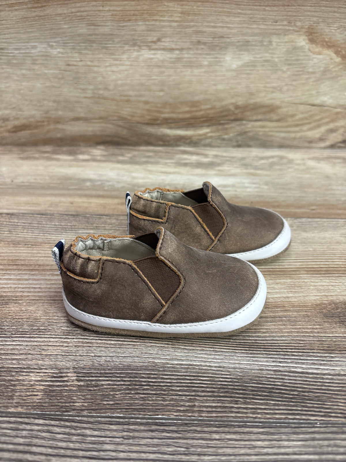 Robeez Lenny Loafer Crib Shoes Brown sz 3c