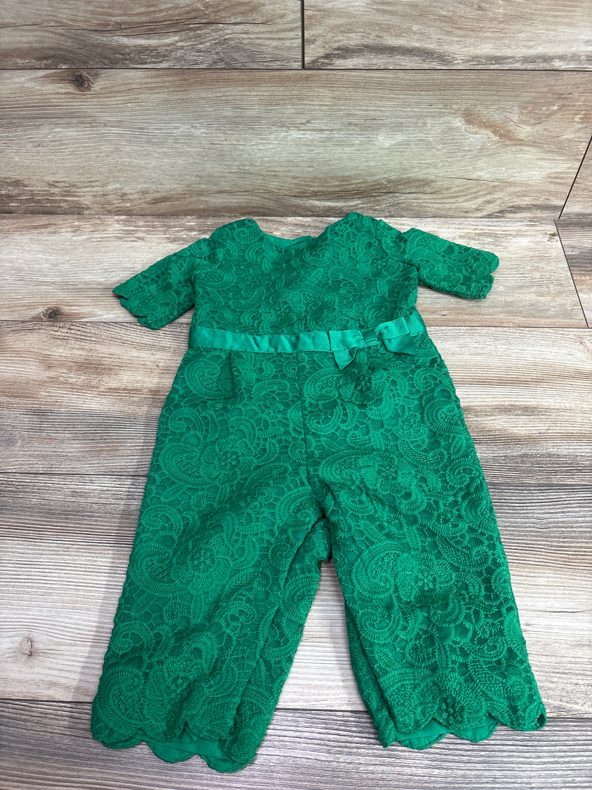NEW Janie & Jack Lace Special Occasion Jumpsuit Emerald Green sz 12-18m