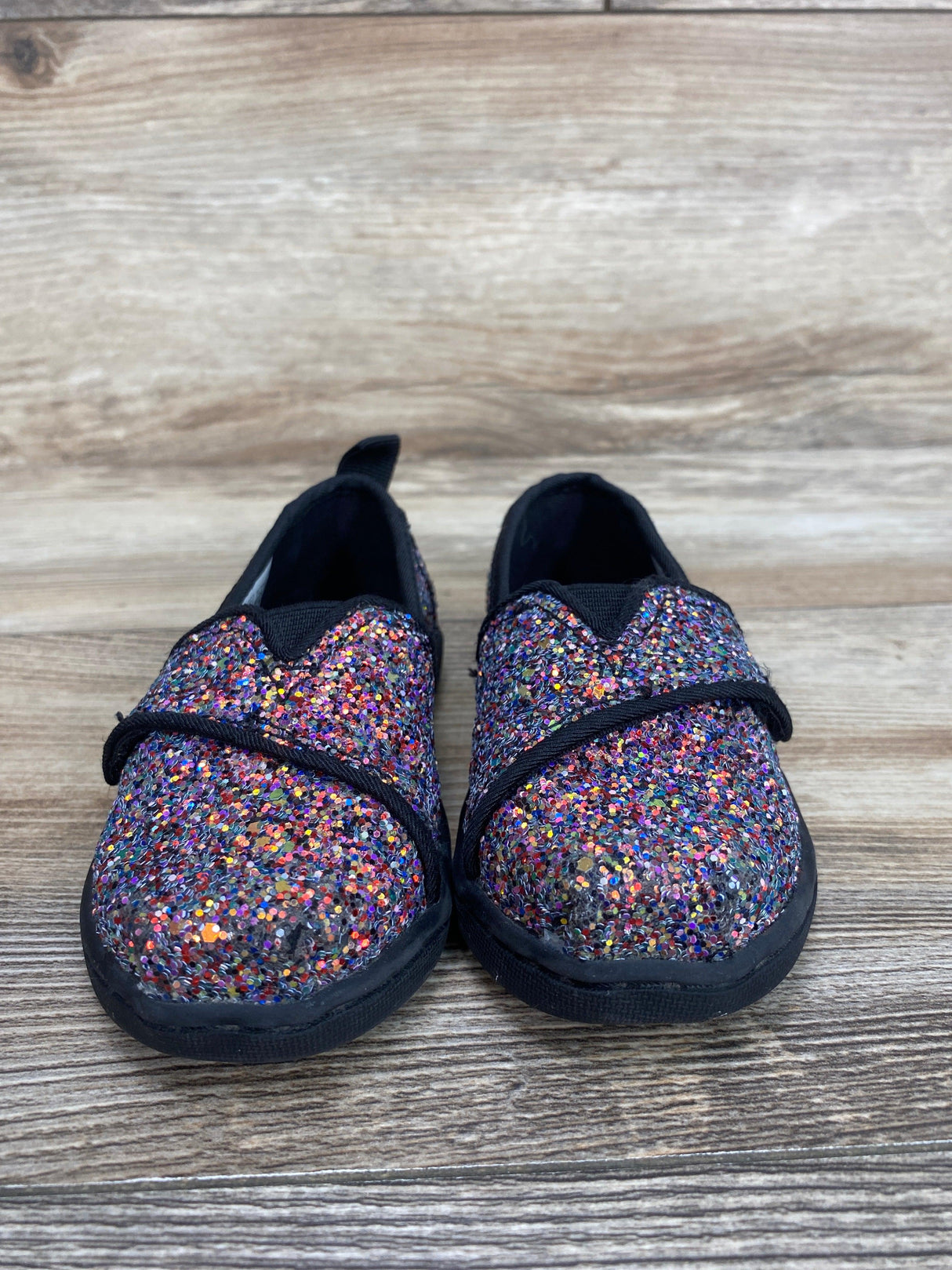 Toms Black Alpargata Glitter Shoes sz 7c - Me 'n Mommy To Be