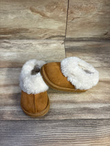 Wonder Nation Faux Fur Trim Slippers Brown sz 5c