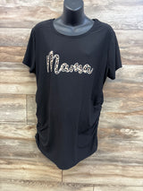 Time & Tru Mama Ruched Maternity Shirt Black sz XL