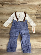 Cat & Jack 3pc Waffle Knit Suspender Set White sz 18m