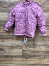 NEW Cat & Jack Shiny Heavyweight Hooded Puffer Jacket Lavender sz 5T