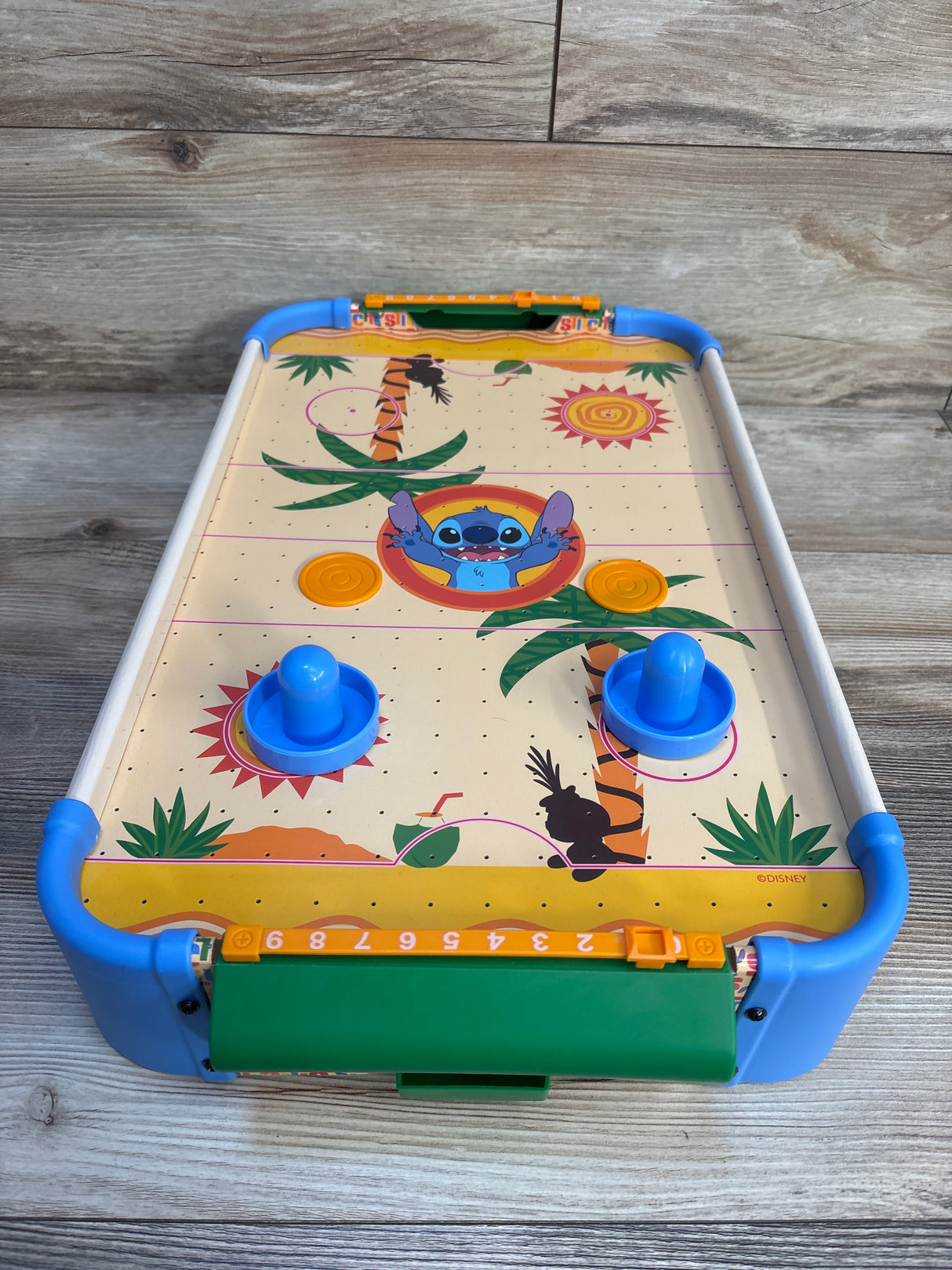 World Tech Toys Stitch Air Hockey Wooden Tabletop Game