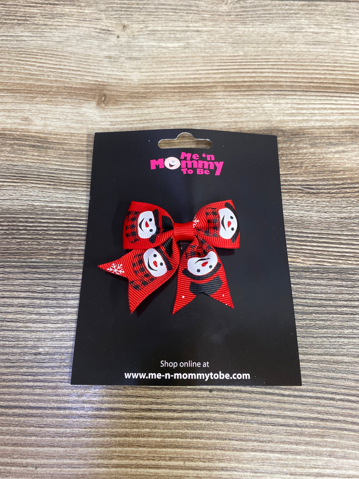 NEW Snowman Hair Bow Red