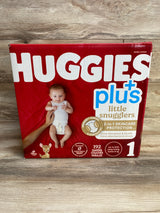 NEW Box of Huggies Plus Little Snugglers Diapers 192ct, Size 1