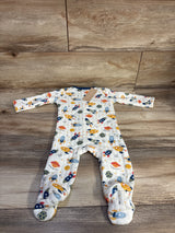 NEW Chick Pea Quilted Rocket Ship Sleeper White sz 6-9m