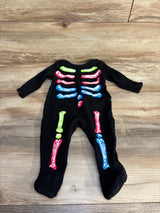 Skeleton Footed Coverall Black sz 6-9m - Me n Mommy To Be