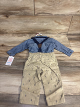 NEW Just One You 3pc Suspenders & Anchor Print Shorts Set Blue sz 6m