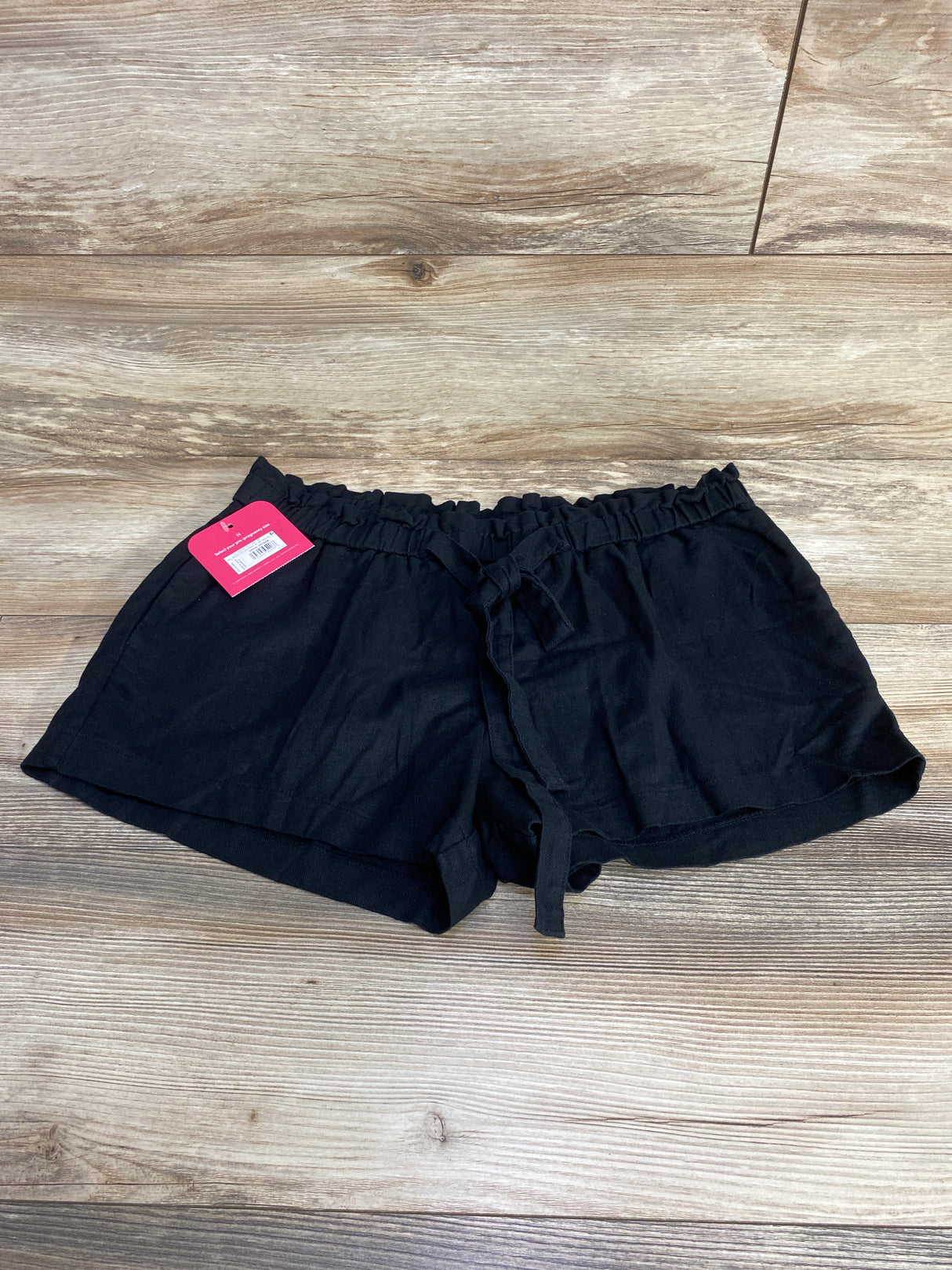 NEW Isabel Maternity Linen Underbelly Shorts Black sz Small