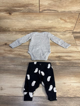 Just One You 2pc Little Boo! Ghost Print Bodysuit & Pants Set Grey sz Newborn