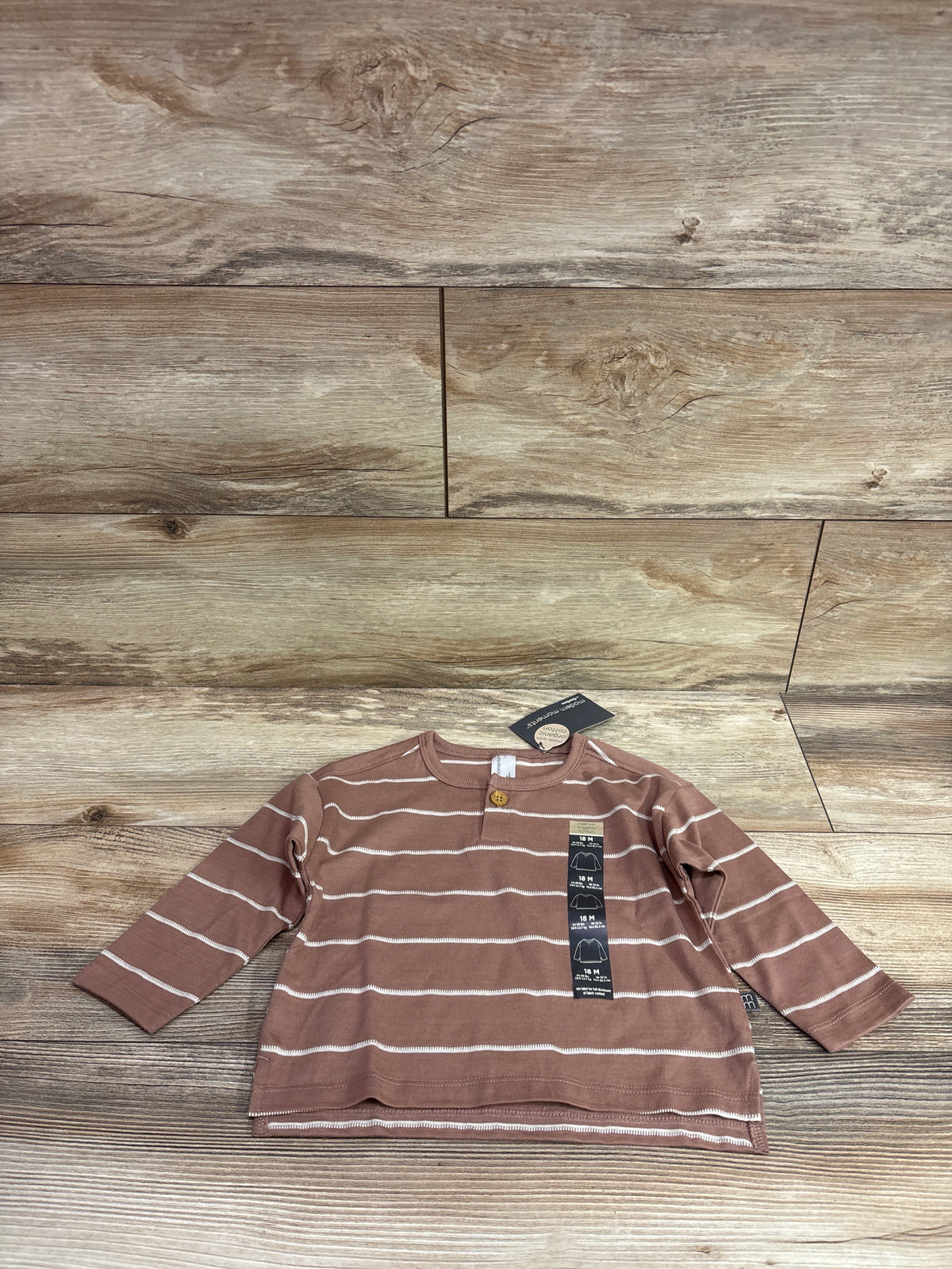 NEW Modern Moments Striped Shirt Brown sz 18m
