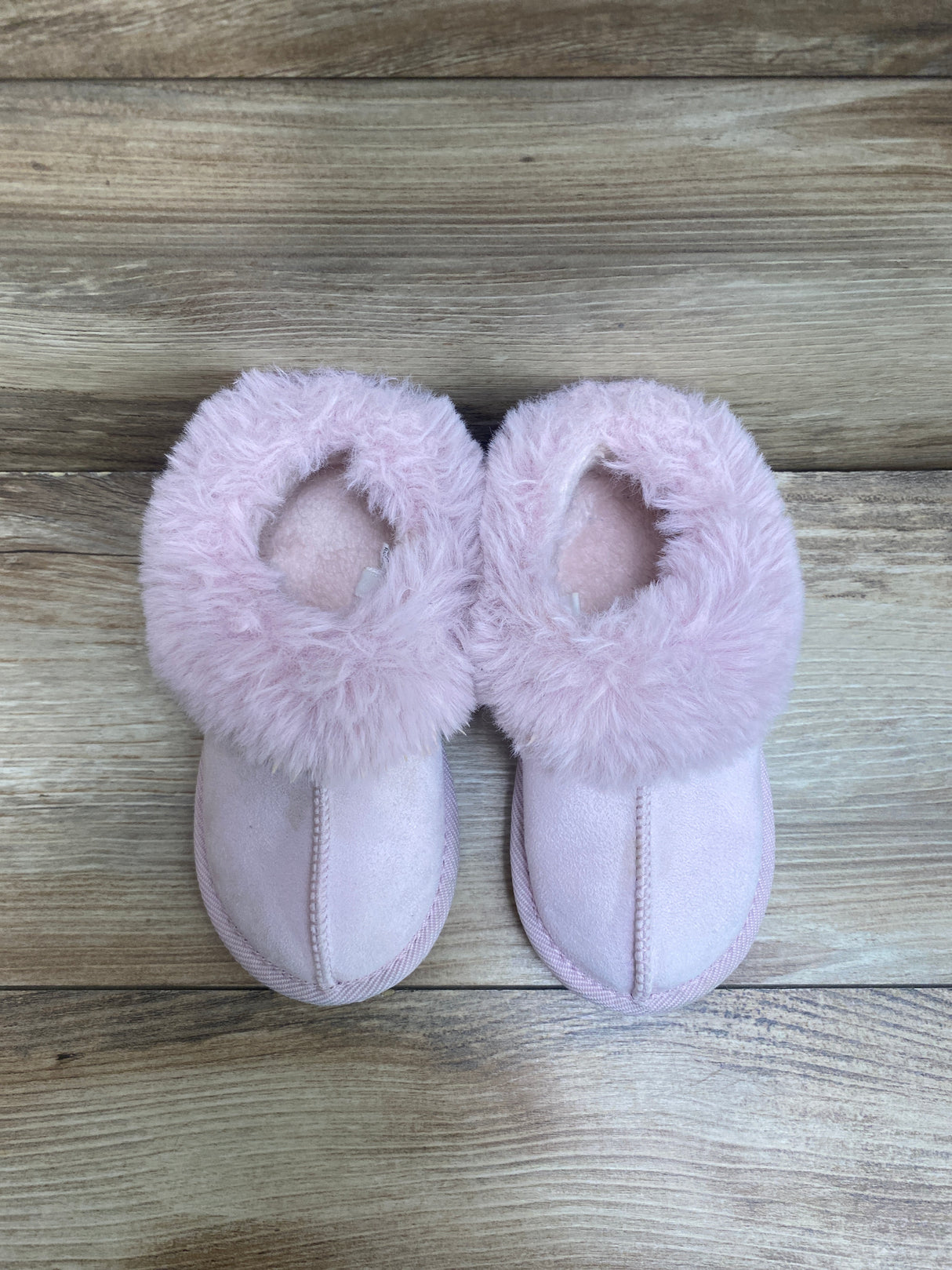 Cat & Jack Toddler Faux Fur Cuff Scuff Slippers Pink Sz 9c