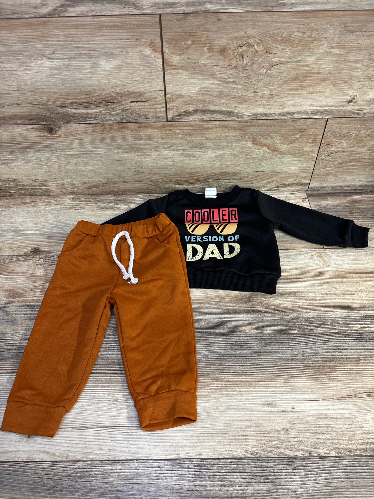 2pc Cooler Version Of Dad Sweatshirt & Joggers Black sz 6-12m