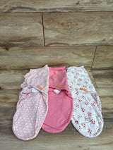 SwaddleMe by Ingenuity 3pk Swaddle Wraps Pink/White sz 0-3m