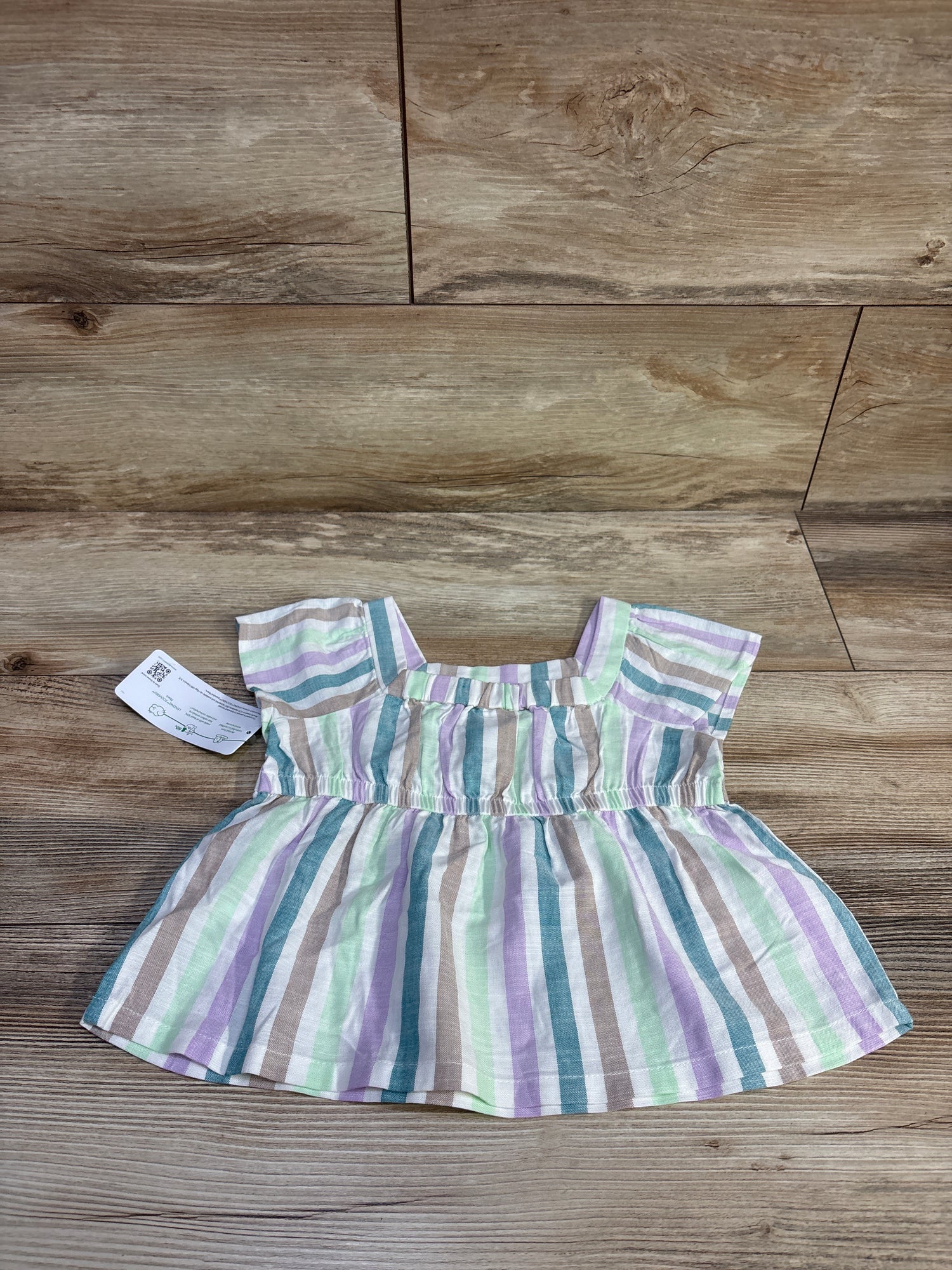 NEW Carter's Striped Viscose Peplum Top White sz 2T