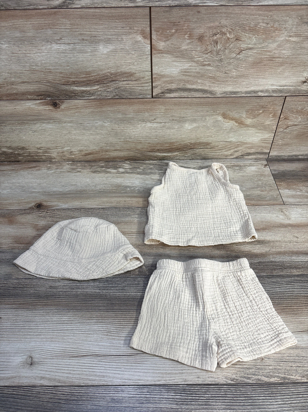 Sterling Baby 3pc Gauze Short Set Beige sz 6m