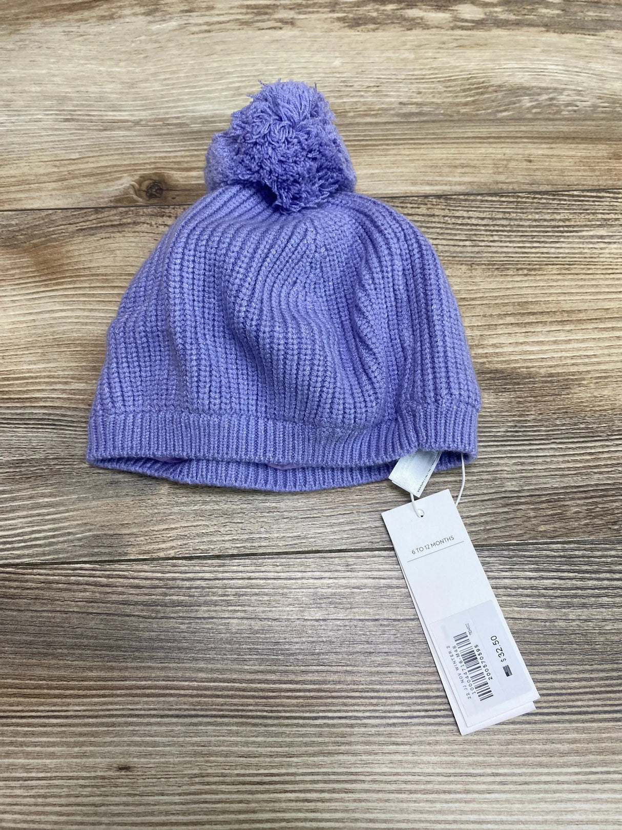 NEW Janie And Jack Pom Beanie Purple Sz 6-12m