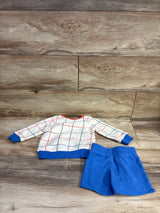 Disney Pixar Cars 2pc Pullover Sweatshirt & Shorts Set Ivory sz 12m