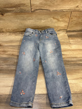 Cat & Jack Floral Embroidered Denim Pants Light Blue sz 5T