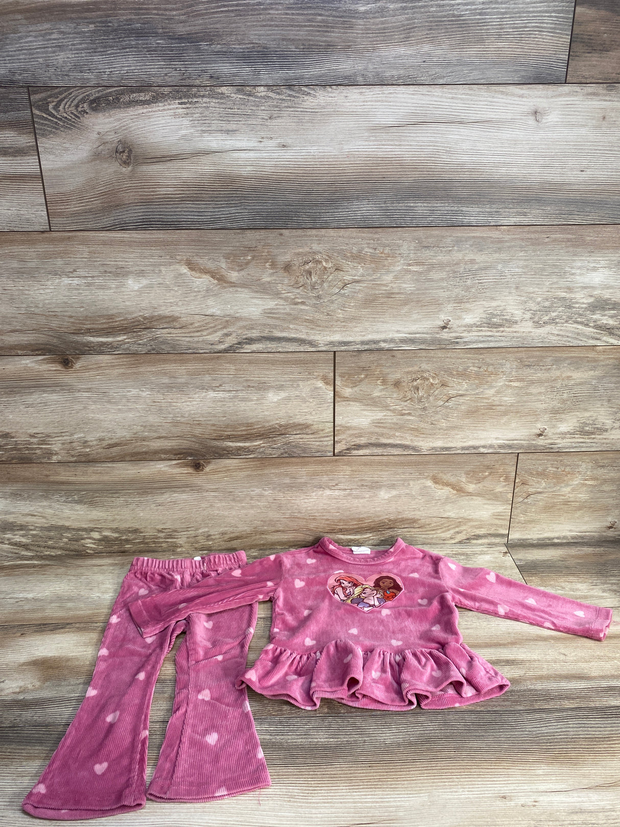 Disney Princess 2pc Cord Peplum Top & Pant Set Pink sz 18m