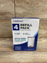 NEW Comficove DEKOR PLUS Diaper Pail Liner Refills 4pk (up to 2320 diapers)