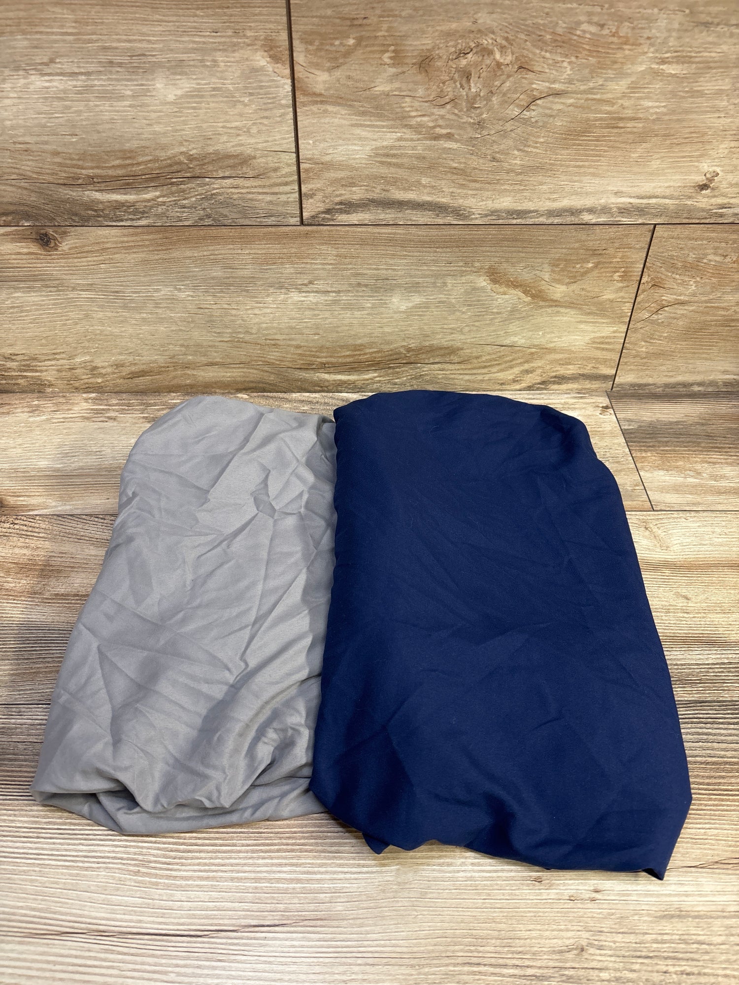 2pk Fitted Mini Crib/Playard Sheet Navy/Grey ~ 24x37''