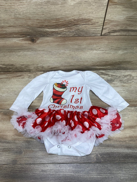 My 1st Christmas Tutu Bodysuit White sz 3-6m - Me n Mommy To Be